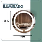 Espelho Redondo 60cm Com 2 Leds Touch Reduna Branco
