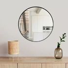 Espelho Redondo 60cm Com Moldura Alumínio Preto
