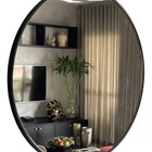 Espelho Redondo 60cm Com Moldura Alumínio Preto