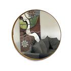 Espelho Redondo 60cm Com Moldura Caramelo