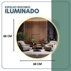 Espelho Redondo 60cm Touch Led 3000k Iluminação Indireta Redu
