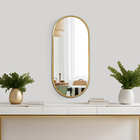 Espelho Redondo 70x30cm Dourado Com Moldura Liam E2G Design