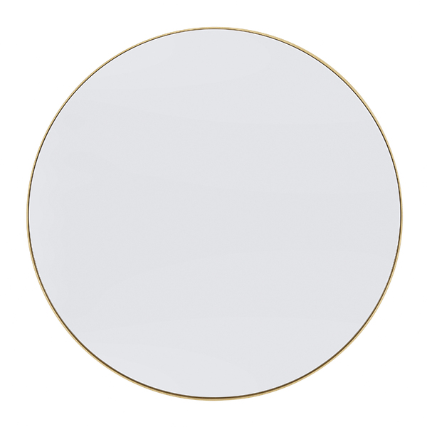Espelho para Banheiro Redondo Moldura Dourado Fosco 80cm Borda Fina Darabas Agardi