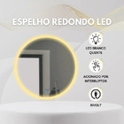 Espelho Redondo 80x80cm Com Led Quente Atrás Com Suporte