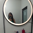 Espelho Redondo  Iluminado Led 3 cores 60 cm botão touch supo