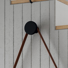 Espelho Redondo Adnet 54 Cm Preto Alça Sintética Marrom - Cas