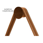 Espelho Redondo Adnet 60cm Com Alça De Couro Cor Caramelo Com