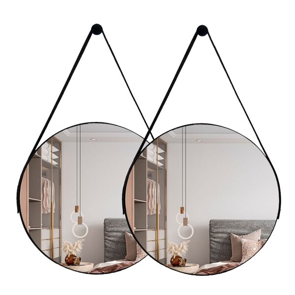 Espelho Redondo Adnet Com Alça 60cm Kit Com 2 Unidades Para S