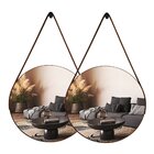 Espelho Redondo Adnet Com Alça 60cm Kit Com 2 Unidades Para S