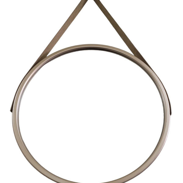 Espelho Redondo Alça  Adnet  43cm E Pino