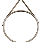 Espelho Redondo Com Alça De Couro Adnet Bronze 53cm