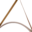 Espelho Redondo Com Alça De Couro - Bronze 60cm