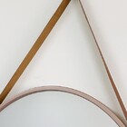 Espelho Redondo Com Alça De Couro - Bronze 60cm