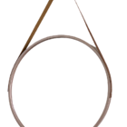 Espelho Redondo Com Alça De Couro - Bronze 60cm