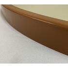 Espelho Redondo Com Alça De Couro - Marrom 60cm