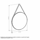 Espelho Redondo Com Alça Orion 58cm X 66cm Preto