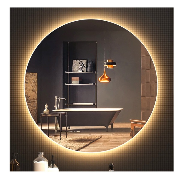 Espelho Redondo Com Led Quente 70cm