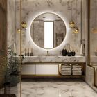 Espelho Redondo Com Moldura Dourada Iluminado Com Led Frio 80