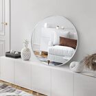 Espelho Redondo Com Moldura Prateada 60cm