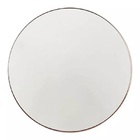 Espelho Redondo Com Moldura Prateada 80cm
