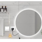 Espelho Redondo Com Moldura Prateada Iluminado Com Led Frio 8