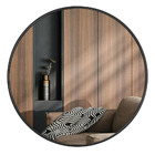 Espelho Redondo Com Moldura Preta 70cm