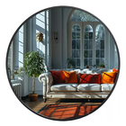 Espelho Redondo Com Moldura Preta 80cm