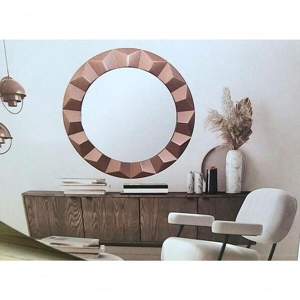 Espelho Redondo Com Moldura Rose 55 Cm