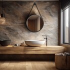 Espelho Redondo Craqueado Adnet 50cm + Suporte Rosa