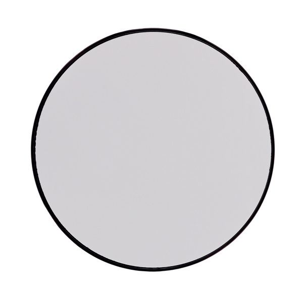 Espelho Redondo De Acrílico Com Ampliação 5x E Ventosas Preto