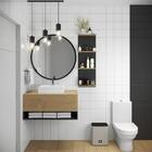 Espelho Redondo De Parede Estilo Minimalista 33 Cm - Preto