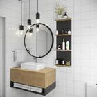 Espelho Redondo De Parede Estilo Minimalista 40 Cm - Preto