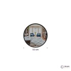 Espelho Redondo De Parede Estilo Minimalista 50 Cm - Preto