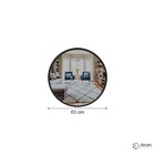 Espelho Redondo De Parede Estilo Minimalista 60 Cm - Preto