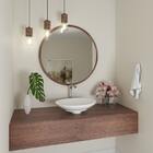 Espelho Redondo De Parede Estilo Minimalista 70 Cm - Imbuia