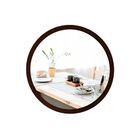 Espelho Redondo De Parede Estilo Minimalista 70 Cm - Tabaco