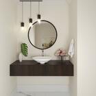 Espelho Redondo De Parede Estilo Minimalista 70 Cm - Tabaco