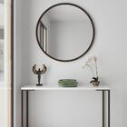 Espelho Redondo De Parede Estilo Minimalista 70 Cm - Tabaco