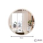 Espelho Redondo De Parede Estilo Minimalista 70cm-off White