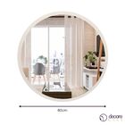 Espelho Redondo De Parede Estilo Minimalista 80cm-off White