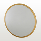 Espelho Redondo De Parede Estilo Minimalista 90 Cm - Dourado