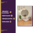 Espelho Redondo De Parede Estilo Minimalista 90 Cm - Tauari