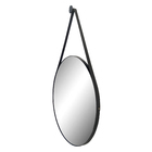 Espelho Redondo De Parede Sala Quarto Lavabo  50cm + Suporte