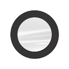 Espelho Redondo De Vidro Modelo Anápolis Preto 45 Cm X 45 Cm