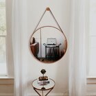 Espelho Redondo Decorativo Adnet Escandinavo 60cm Com Suporte