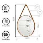 Espelho Redondo Decorativo Adnet Escandinavo 60cm Com Suporte