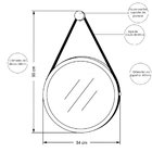 Espelho Redondo Decorativo Adnet Escandinavo com Alça de Cour