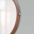 Espelho Redondo Decorativo Adnet Marrom Com Alça Marrom 50 Cm