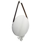 Espelho Redondo Decorativo Adnet Moldura Aluminio Branco 50cm