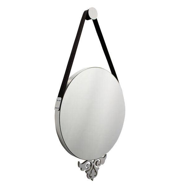 Espelho Redondo Decorativo Adnet Moldura Aluminio Prata Espel